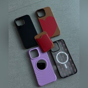 Casetify Phone 16 pro max phone cases Set - Black, Brown, Red, Purple